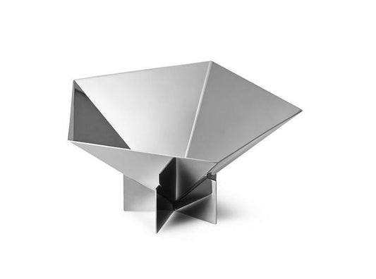 Sølv skål med 5 kanter, set oppefra