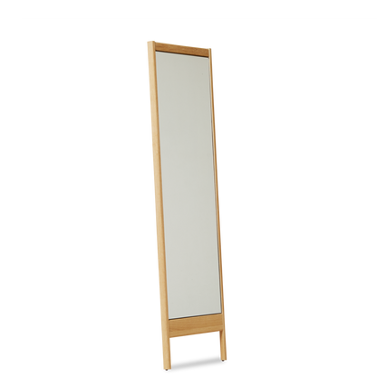 Spejl med ben og ramme i eg 